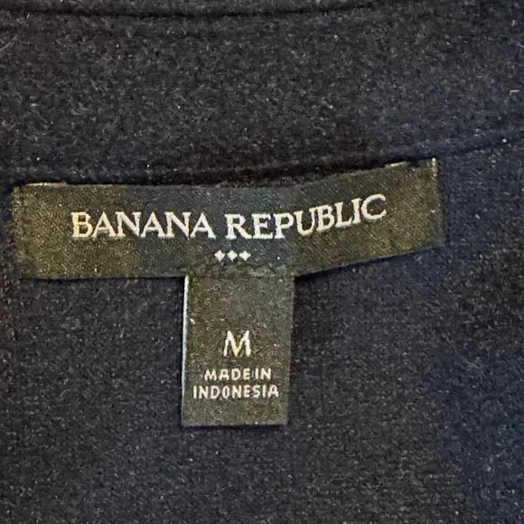 Banana Republic Melton Volume Preppy Jacket in Navy Blue Size Medium - Picture 6 of 11